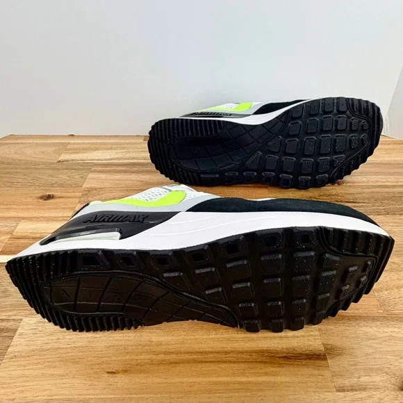 Nike Air Max System Sneakers White Volt‎ Black Athletic Shoes mens Size 9